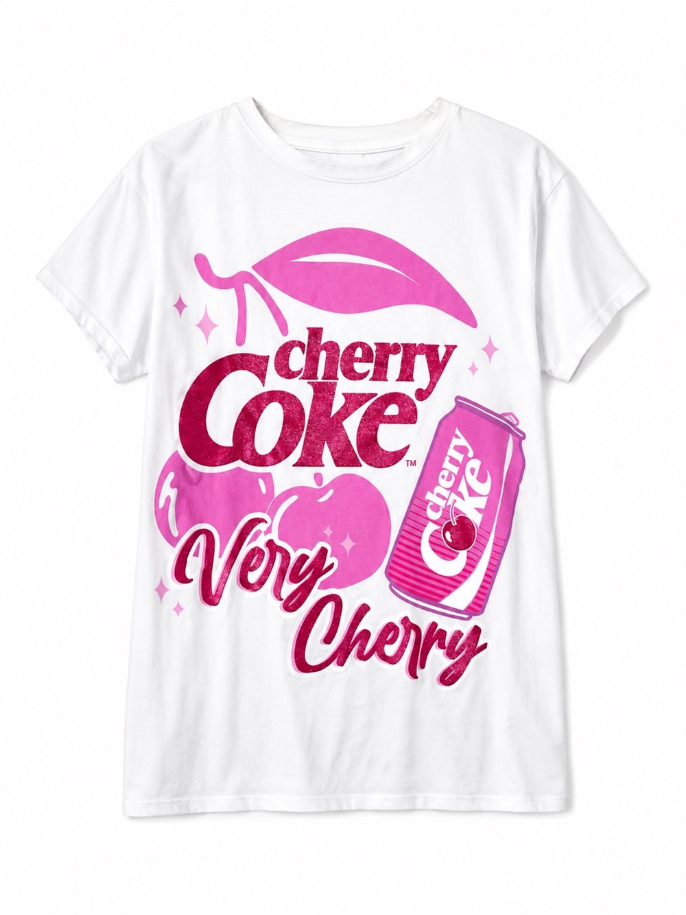 Cherry Coke "Very Cherry" Graphic Tee - White & Pink